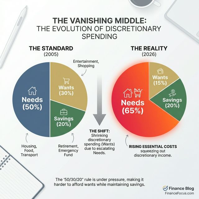 Budget Pie Chart 2005 vs 2026