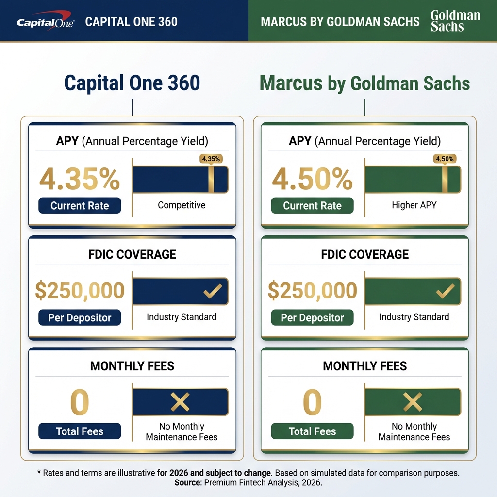 Capital One 360 vs Marcus Interest Comparison Chart