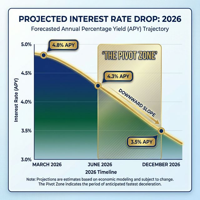 Graph comparing variable savings rates vs fixed CD rates falling over time