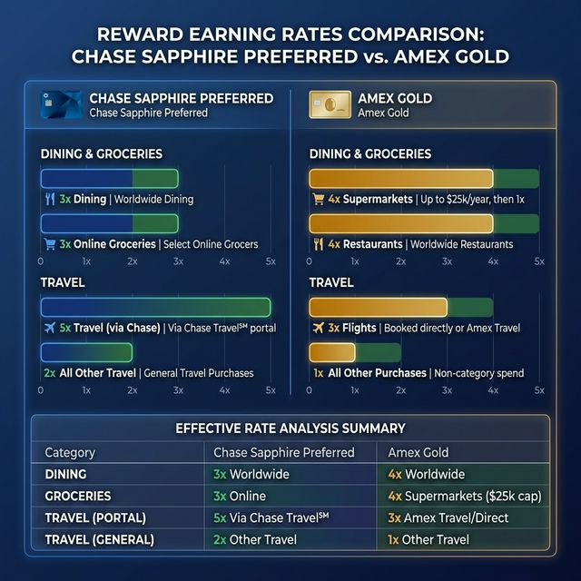 Credit Card Rewards Earning Comparison Chart