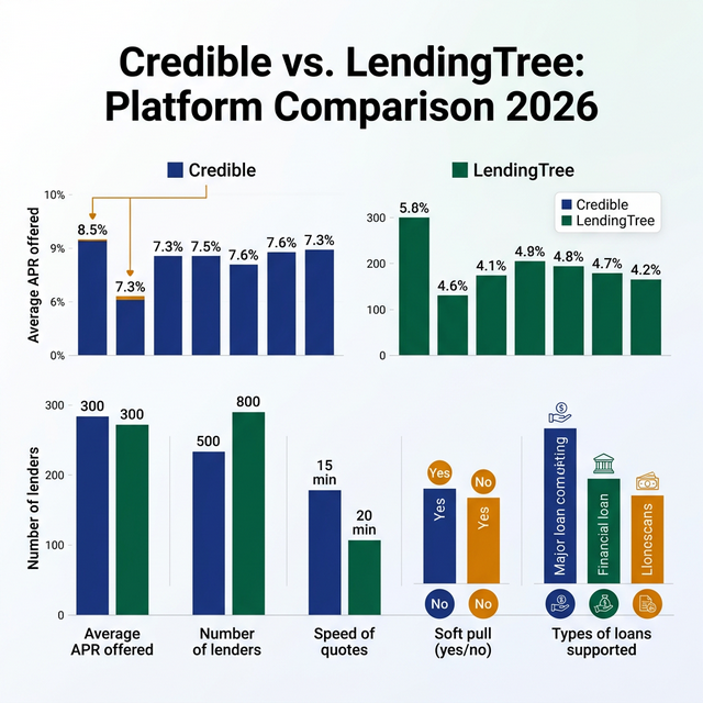 Credible vs. LendingTree Platform Comparison Chart 2026