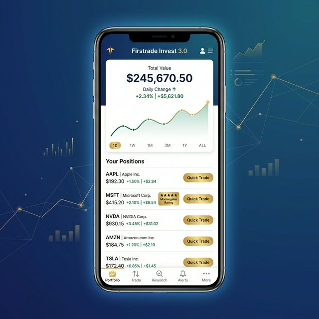 Firstrade Invest 3.0 Dashboard Mobile View