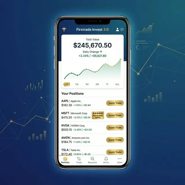 Firstrade Invest 3.0 Dashboard Mobile View