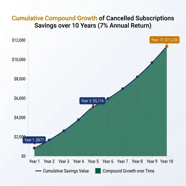 Cumulative Compound Savings from Cut Subscriptions